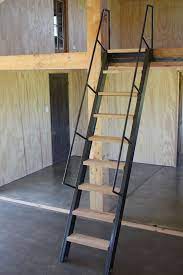 Project Live In Mezzanine Workshop Ships Ladder On Rollers Made With Steel Wood Ply Interior Space Saving Staircase Loft Stairs Ideas Loft Staircase