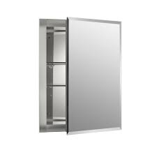 Bathroom medicine cabinets have a variety of different door styles. Kohler 15 5 In W X 19 5 In H X 5 In D Aluminum Recessed Medicine Cabinet K Cb Clr1620fs The Home Depot