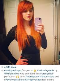 By Fluffybirdies On Instagram Neon Bright Orange Manic Panic Hair Psychedelic Sunset Electric Lava Hair Color Orange Colored Hair Tips Hair Color