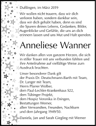Du bist inhaber von wohnwagen wanner gmbh in dußlingen und möchtest zu einem bericht stellung nehmen? Danksagung Anneliese Wanner Danksagung Anneliese Wanner