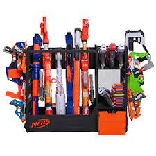 With my organized nerf gun reviews, you can find out the best nerf gun for you from the nerf rival series, nerf accustrike series, nerf zombie strike series, nerf mega series, nerf modulus. Amazon Com Nerf Elite Blaster Rack Storage For Up To Six Blasters Including Shelving And Drawers Accessories Orange And Black Amazon Exclusive Toys Games