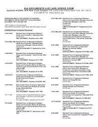 The american institute of architects is pleased to provide this sample copy of an aia contract document for educational purposes. Aia Documents List And Order Form Updated 4 2009 Aia