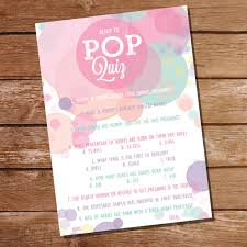 Moms who already have kids have a lot of those baby essentials when a newborn arrives, so what should you gift her that she'll really appreciate? Ready To Pop Baby Shower Pop Quiz Baby Shower Game Sunshine Parties