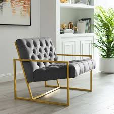 Some note that it looks good both from the front and back, making it possible to float the chair away from a wall if needed. Bequest Gold Stainless Steel Performance Velvet Accent Chair Contemporary Modern Furniture Lexmod