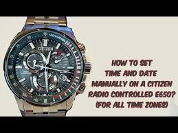 • to set the time accurately, push in the crown by the time signal. Citizen Eco Drive Change Time Zone Off 64