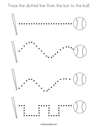 Trace The Dotted Line From The Bat To The Ball Coloring Page Twisty Noodle Many of you wanted to learn how to draw a cricket bat, so. trace the dotted line from the bat to
