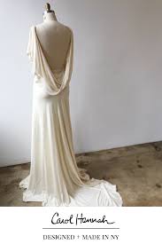 Draped Stretch Silk Knit Jersey Wedding Dress With Open Cowled Back And Flui Simple Wedding Gowns With Sleeves Wedding Gowns With Sleeves Simple Wedding Gowns