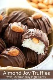 These Almond Joy Truffles Only Need Four Ingredients And Taste Even Better Than The Candy Bar These Truffles Almond Joy Truffles Recipe Candy Recipes Desserts