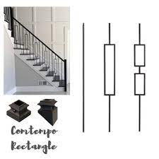 We supply an extensive range of wrought iron stair spindles to the public and commercial businesses. Iron Stair Balusters Modern Rectangle Metal Spindles For Etsy