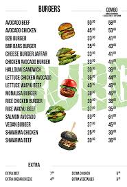 B2b Burgers بي تو بي برجر Menu