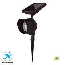 Hampton Bay Solar Bronze Outdoor Led Color Changing Landscape Spot Light New Walmart Com Walmart Com