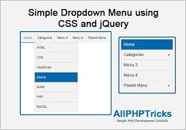 Simple Dropdown Menu Using Css And Jquery All Php Tricks Web Development Tutorial Css Jquery
