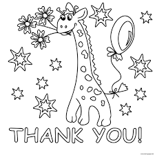 Print them right from home! Thank You Giraffe Coloring Pages Printable