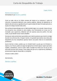 ¿qué es, para qué sirve? Modelos De Carta De Despedida Descarga Gratis Ejemplo Word