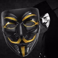 Black V For Vendetta Mask Halloween Men Male Cosplay Vendetta Mask