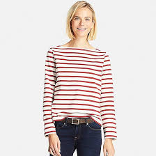 Women Striped Boat Neck Long Sleeve T Shirt White Long Sleeve Tee Uniqlo Tops White Tee Jeans