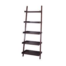 Leaning bookshelf small bookcase wood cherry entry hallway bedroom furniture new. Ladder Bookcases At Lowes Com