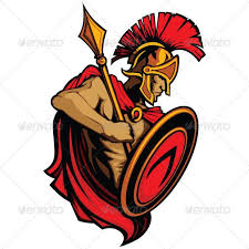 Spartan trojan mascot with spear and shield. Spartan Trojan Vector Mascot With Spear And Shield Spartan Logo Spartan Warrior Military Drawings