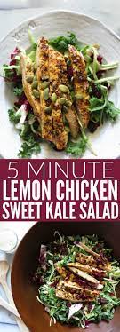 Grilled Lemon Chicken Sweet Kale Salad Recipe Sweet Kale Salad Kale Salad Grilled Lemon Chicken