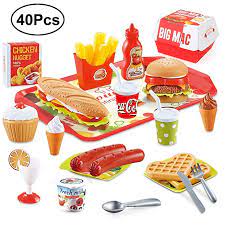 There are 12920 play kitchen food for sale on etsy, and they cost $12.94 on average. Amazon Com Beebeerun Play Food Toys Pretend Play Kitchen Set Hamburger French Fries Variety Toys Gift F Pretend Play Kitchen Kitchen Sets For Kids Play Food