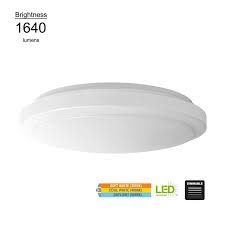 Hampton Bay 16 In Bright White Round Led Flush Mount Ceiling Light Fixture 1640 Lumens 4000k 22 Watt Dimmable Energy Star Rated 54075341 The Home Depot Flush Mount Ceiling Light Fixtures Flush
