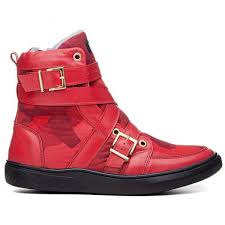 Compre tênis feminino na dafiti: Tenis Cano Alto Rock Fit The Clash Vermelho Camuflado Tenis Cano Alto Rock Fit The Clash Trazendo O Estil The Clash Sapatos Sociais Masculinos Bota De Treino