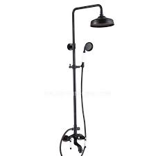 Antique Oil Rubbed Bronze Black Two Handle Outdoor Shower Faucets Outdoor Shower Fixtures Shower Faucets Outdoor Shower