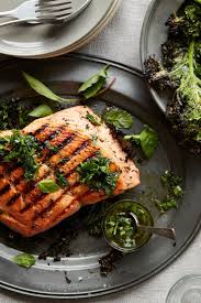 Grilled Salmon With Kale Chips Recipe Recipe Healthy Salad Recipes Kale Chip Recipes Broccoli Salad With Cranberries