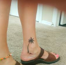 Palm Tree And Wave Ankle Tattoo Beach Tattoo Wave Tattoo Palm Tree Tattoo Palm Tree Tattoo Ankle Palm Tree Tattoo Tree Tattoo Ankle