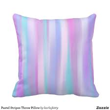 Pastel Stripes Throw Pillow Painted Stripes Of Teal Blue Pink And Lavender Semi Transparent So Changing The Back Pillows Stripe Throw Pillow Throw Pillows