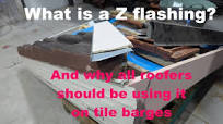 why use Z flashing on a bed and point tile gable