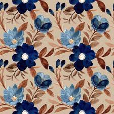 Floral pattern stock photos and images. Beautiful Seamless Pattern Blue Flower And Brown Leaves With Watercolor Flower Pattern Design Prints Blue Flower Wallpaper Flower Pattern Design