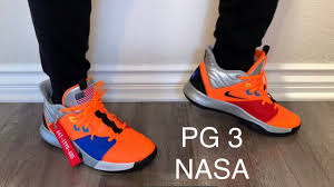 Paul george's first signature shoe with nike, the pg 1, made its debut in september 2016, a long wait for a star player who had already played six seasons in the league. Nike Pg 3 Nasa Orange On Feet Sizing Paul George Basketball Shoe Youtube