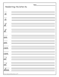 And of course, the physical task of putting pen or pencil to paper, is shown to instill good spelling much. Cursive Writing Aa Worksheets Cursive Writing Worksheets Teaching Cursive Cursive Writing