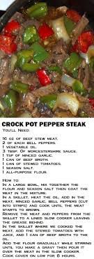 Crock Pot Pepper Steak Recipes Crockpot Recipes Slow Cooker Crockpot Dinner