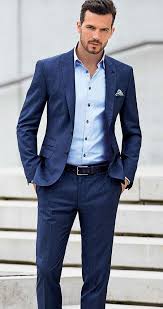 Everything You Need To Know About The Navy Blue Suit Mens Outfits Wedding Suits Men Light Blue Dress Shirt