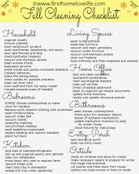 This source contains 16+ cleaning checklist examples and samples for your convenience. Fall Cleaning Checklist First Home Love Life