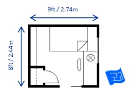 Sizes vary, but we're going to go with a bedroom size of 15' x 11' (457 x 335cm). Bedroom Size