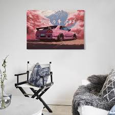 Amazon.com: Jdm Car R34 Pink Tree Mount Car Posters & Prints Car Canvas  Wall Art Living Room Decor for Men Aesthetic Paintings Pictures Wall Decor  ...