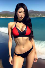Lexica - Ameri Ichinose in a bikini, full body shot