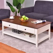 With Two Roomy Storage Drawers And A Lower Shelf You Can Put Usual Reading Of Newspapers Or Books I Shelves Modern Living Room Coffee Table Wood Coffee Table