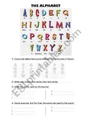 A french alphabet booklet for kindergarten students. English Worksheets Revision The Alphabet