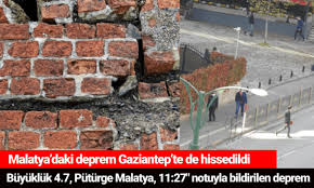 10 ocak 2019, 08:29 iha. Malatya Daki Deprem Gaziantep Te De Hissedildi