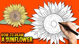 How To Draw A Sunflower - Easy Step-by-step Drawing Lessons For Kids Drawing Lessons Drawing Lessons For Kids Step By Step Drawing