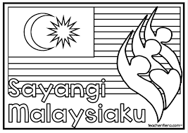 Contoh desain poster hari kemerdekaan ri dengan nuansa merah putih dihiasi dengan bendera yang berkibar. Teacherfiera Com Colouring Sheets Malaysia Independence Day 2018 Malay English Version