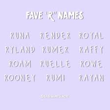 Heidi From Baby Name Sunday On Instagram Today Is Some Of My Favourite Names Beginning With R What Are Some Of Yo Baby Names R Names Group Names Ideas