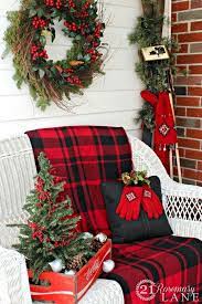 Ideas for outside christmas decorations on pinterest. 21 Rosemary Lane Christmas Porch Decor Outdoor Christmas Decorations Tartan Christmas