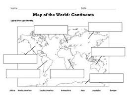 Label Map Of The World Continents Oceans Mountain Ranges In 2020 Geography For Kids Geography Worksheets Continents And Oceans