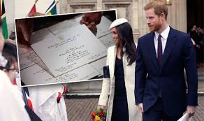 The best gossip from meghan markle and prince harry's wedding reception. Royal Wedding Meghan Markle Prince Harry Wedding Invites Revealed By Kensington Palace Express Co Uk