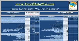 Download Income Tax Calculator Fy 2018 19 Excel Template Exceldatapro Interest Calculator Income Tax Credit Card Interest